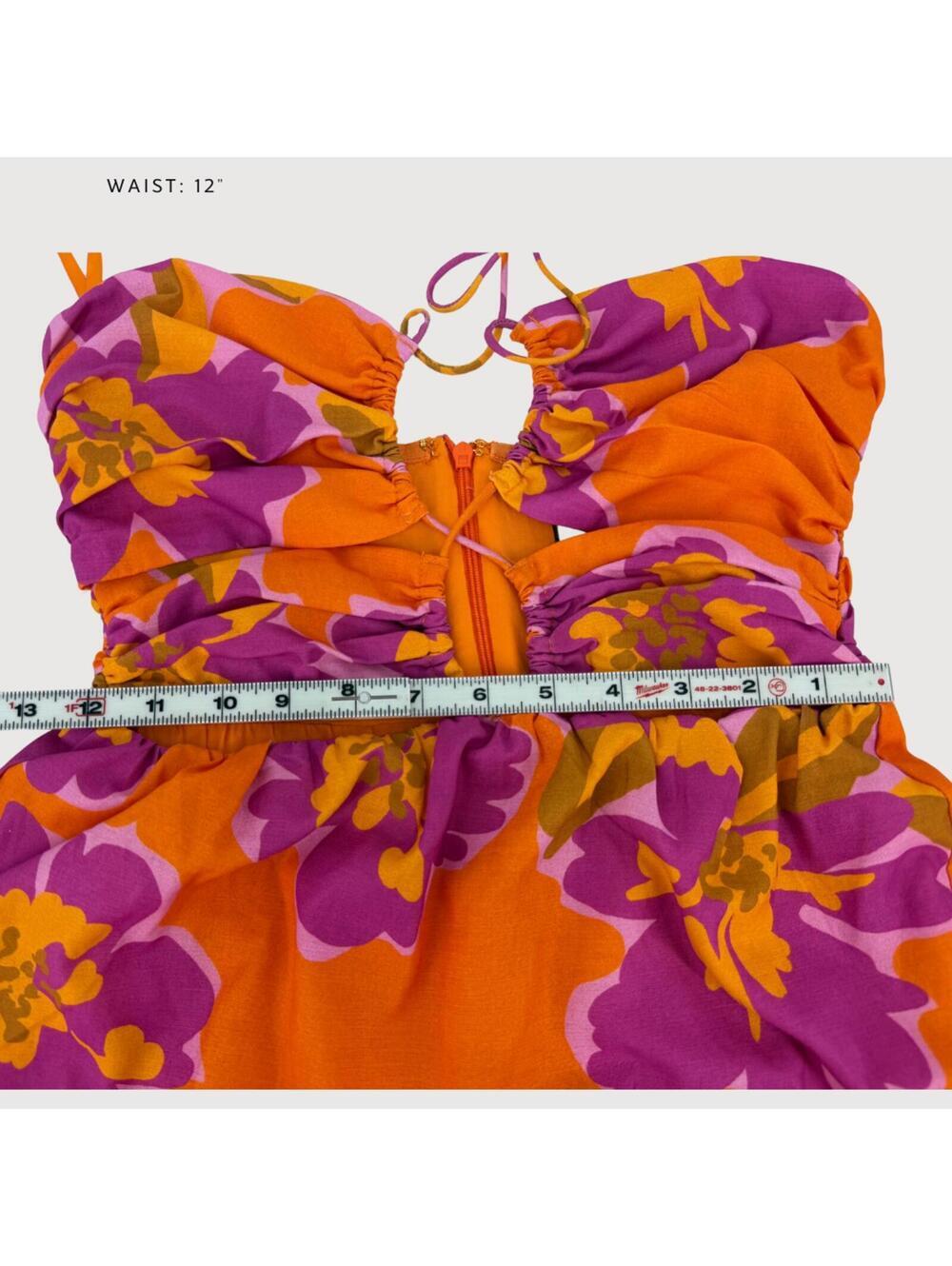 RNWY Runaway Orchid Floral Cutout Maxi Dress XS - Picture 8 of 9